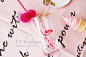 LY独家设计 Flamingo系列 少女心火烈鸟粉色字母 金边变色玻璃杯-淘宝网