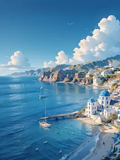 插画风景 | 海风+欧式风-LoRA-小美哥-LiblibAI