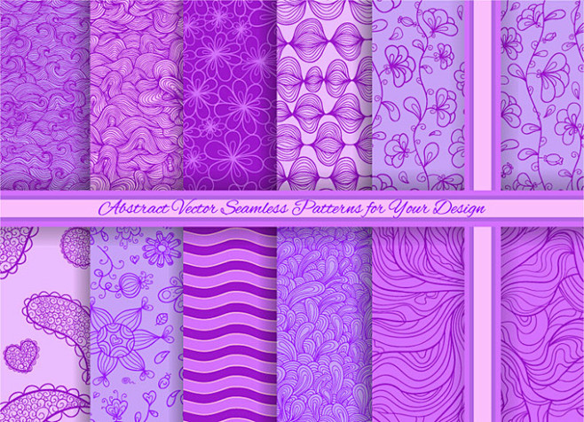 时尚紫色系花纹背景矢量素材
