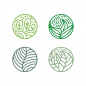 热带植物枝叶logo标志矢量图素材