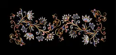 图源免费EPS |Bouquet of fantastic flowers. Background in ethnic traditional style. Abstract vintage pattern with decorative flowers, leaves and Paisley pattern in Oriental style.