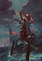 Ananiel, Angel of Storms, Peter Mohrbacher : created for www.angelarium.net