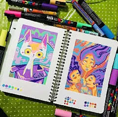 一组马克笔手绘插图 ins/phonemova
简笔画超话#插画##手绘##遇见艺术# ​​​​