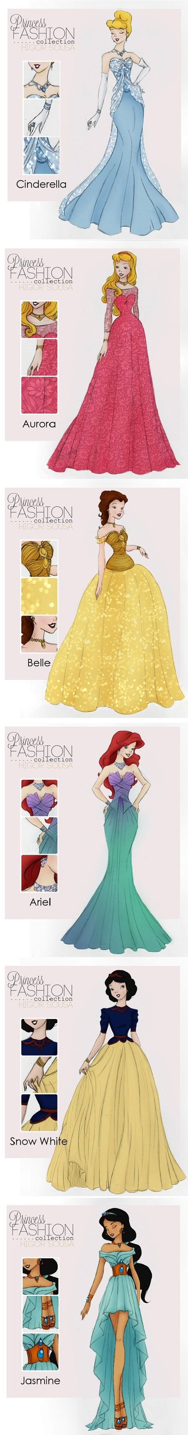 超美的公主们的服装设计图纸。。。仙度瑞拉...
