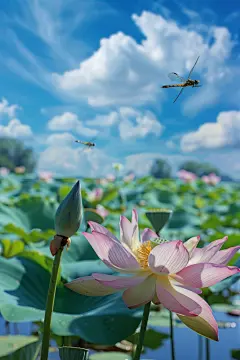 盛夏荷花立夏素材图片