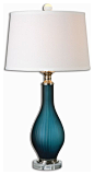 Shavano Blue Glass Table Lamp contemporary-table-lamps