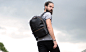 Large Classic Black Leather Backpack Rucksack : Large black leather backpack. Handmade from thick soft black leather, this large strong backpack is perfect for carrying large laptops for work or study