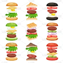 三明治,汉堡包,蔬菜,菜单,清新,莴苣,传单,飞,布置,午餐