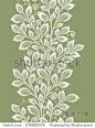 Lace leaves vertical seamless pattern.