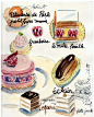 法式插画-手绘甜点