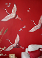 Large Flying Cranes Stencil - Henny Donovan Motif : Elegant flying Red Capped Cranes Stencil Large 1 sheet stencil The graceful Large Flying Cranes Stencil depicts a large Red Capped Asian Crane and captures the beauty and elegance of these stunning birds