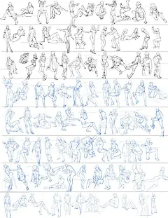 #绘画学习#  超全人物速写动态，上千种各类动态姿势，实用练习素材，超清大图戳：O网页链接 (分享自：@Photoshop大师哥 )#素材推荐#