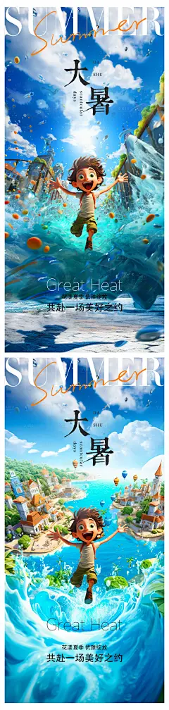 小暑大暑节气海报-设计素材-shejisc.cn