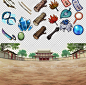 手游游戏式姬风格家具桌椅物件建筑 UI素材 场景图标按钮背景-淘宝网