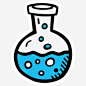 简笔画试验瓶高清素材 卡通瓶子 简笔画 蓝色液体 免抠png 设计图片 免费下载