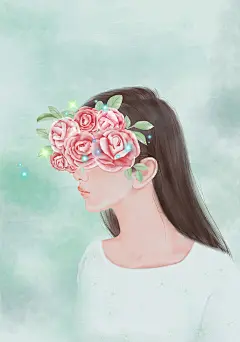 杂志书本绘本唯美人物插画