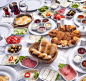 早餐,斋月,自助餐,土耳其,方便食品,食物的样式,桌子,橙汁,格子烤肉,开胃品