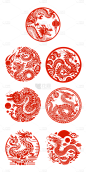 素材组合-龙年春节过年新年除夕新春2024金色中国风龙纹2