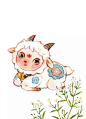 十二生肖羊插画图片素材