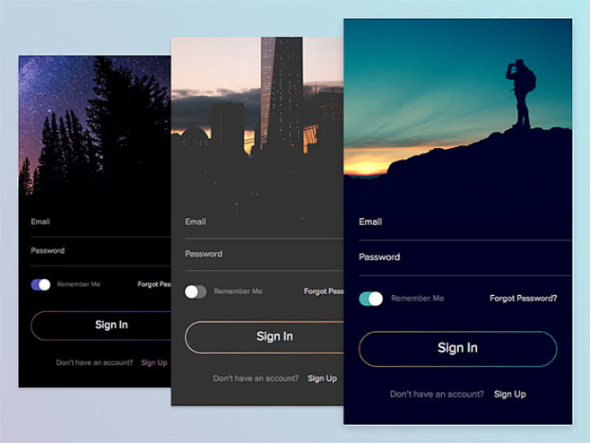 Sign In现代网页注册和登录页面设计...