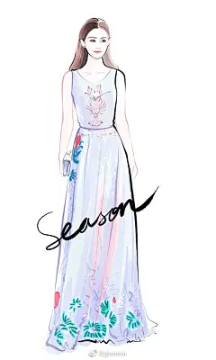 #jjseason插画# #明星红毯礼服插画# -----  #范冰冰#  #唐嫣# #宋茜#  #刘诗诗#  #赵丽颖# #马苏#  #舒淇#  #佟丽娅# #angelababy#  谁是最美的冰雪公主？| #插画狂想# @微博设计美学 ​​​​