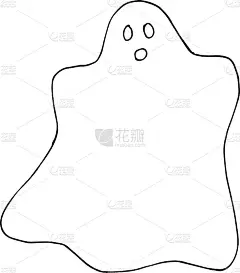 矢量涂鸦可爱的卡通鬼。万圣节的手绘鬼插图