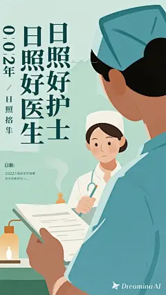 dreamina-2025-08-19-3077-海报设计： 2025年“日照好医生”“日照好护士”名单 插画风格