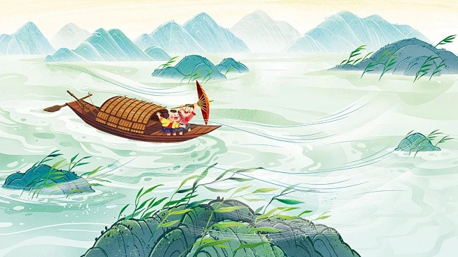 洪恩古诗插图 -花瓣网
