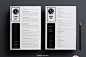 高端优雅高端黑色简历模版 2 page CV template