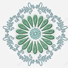 手绘经典花边道家刺绣花纹插画 页面网页 平面电商 创意素材