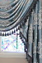 Glacial Swan swag valance curtains This stunning valance brings a refreshing yet noble lustre to the surrounding. The silky fabric reminds of a herd of graceful swans floating on a peaceful glacial lake under clean blue sky. http://www.celuce.com/p/194/gl
