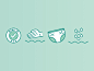 Icons made in usa soft texture diaper absorbence icons illustrator