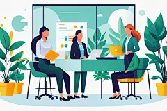 商务办公企业文化工作扁平风插画