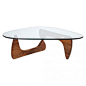 Table basse Noguchi noyer & verre - Vitra