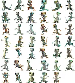 蜥蜴爬虫木守宫四脚蛇爬行类动物宠物海报元素设计png模板素材