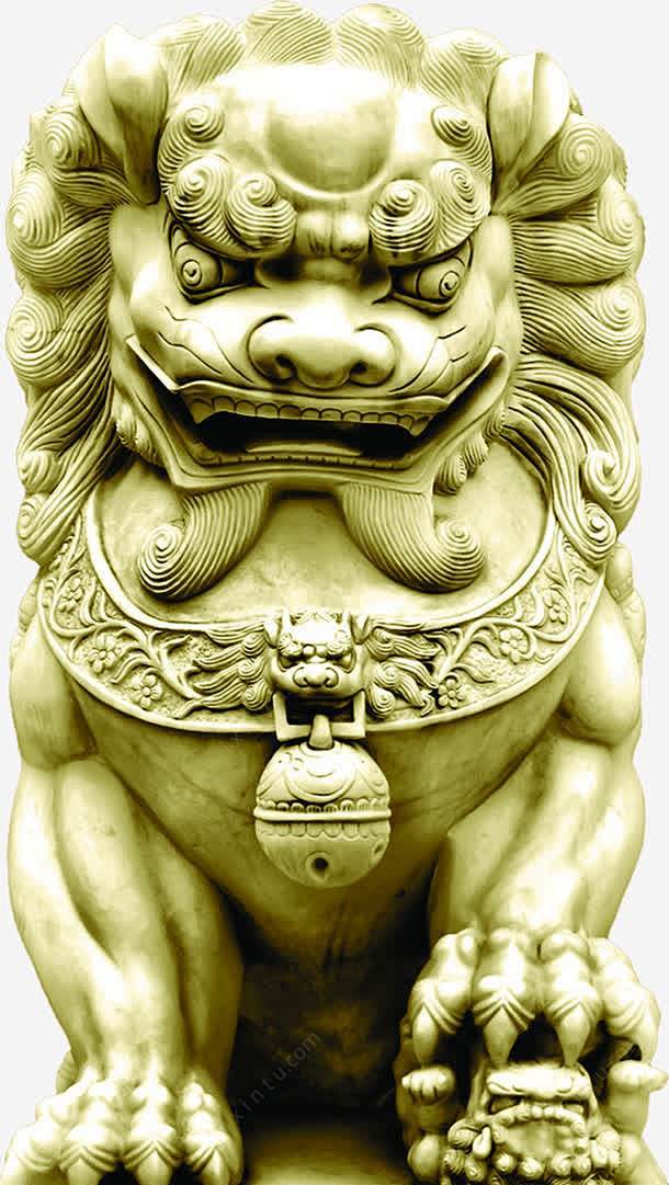 石雕狮子头法制公正png免抠素材_新图网...