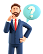 Businessman in doubt 3D Illustration