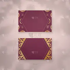 勃艮第名片模板与希腊黄金图案为您的品牌。