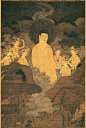 日本 镰仓時代 山越阿弥陀图74x50