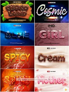 3D金属亚克力可爱果冻效果海报标题设计展示字体特效PSD贴图样机-淘宝网