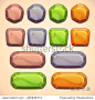 Set of stone buttons for game or web design