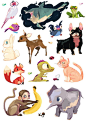 Sticker Set by Ania Ania, via Behance