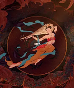 岩彩质感表达敦煌元素