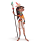 Ana Kaona, Luigi Lucarelli : Explorations for a fantasy tribal girl character