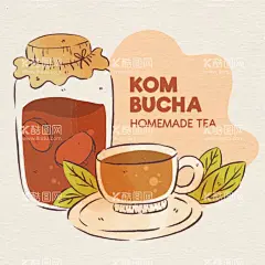 手绘卡通咖啡饮料矢量  - 源文件下载【酷图网】手绘,卡通,咖啡,咖啡杯,罐子,饮料,饮品,树叶,儿童画,
