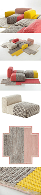 西班牙设计师Patricia Urquiola为Gandia Blasco设计了名为Mangas Space的一系列模块化沙发和地毯。