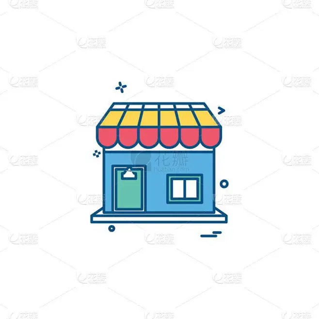 店铺图标设计矢量 -花瓣网