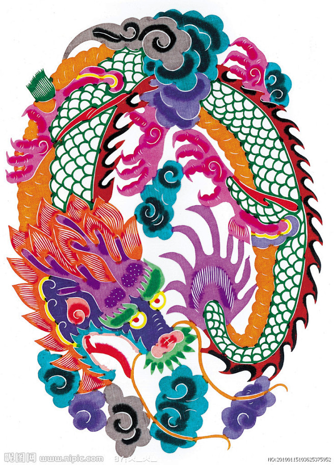 十二生肖 龙剪纸