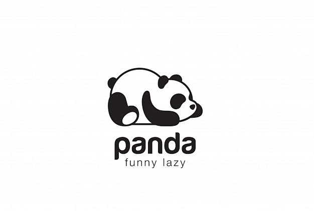 趴着的大熊猫吉祥物LOGO标志矢量图素材