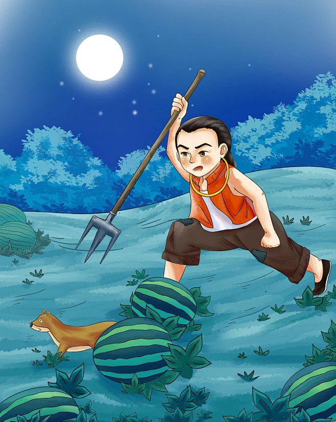 少年闰土 | 桐画 - 原创作品 - 涂鸦王国插画-花瓣网